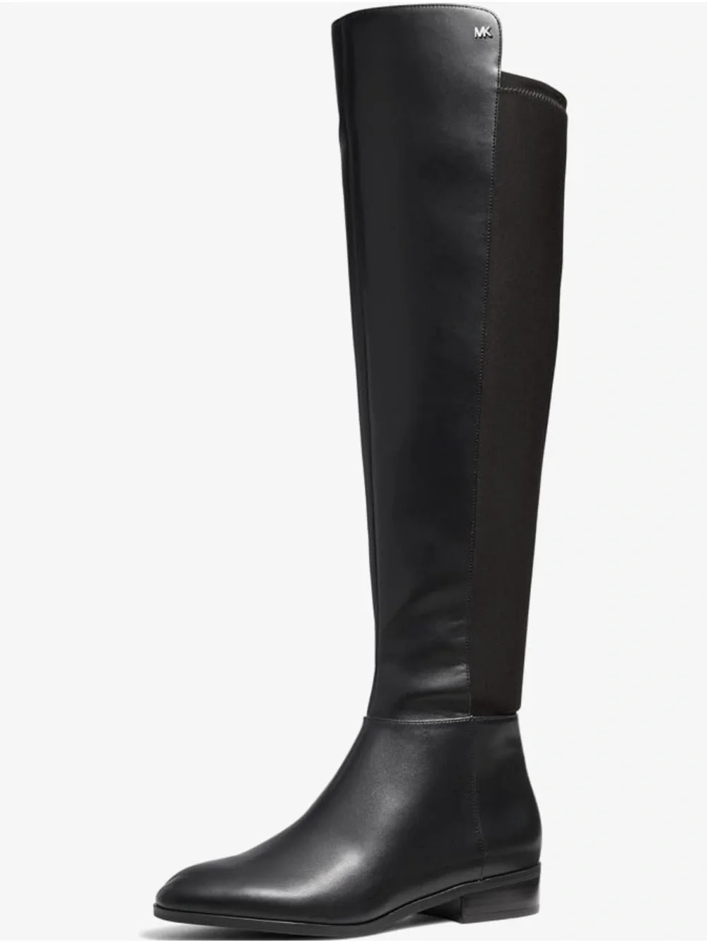 Michael Kors Bromley Over-the-Knee Boot Black Leather Stretch Back Size 7.5 NWOB